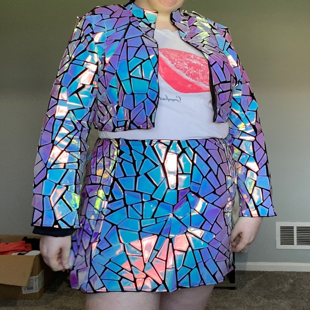 Plus Size Skirt and Jacket Set